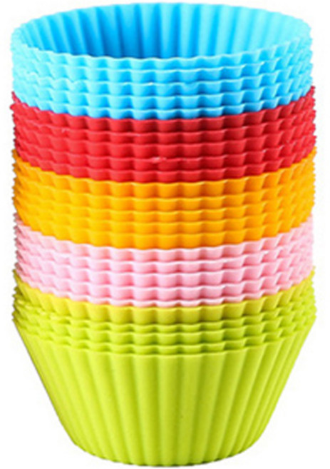 원형 실리콘 베이킹 머핀컵 5종 x 3p 세트 MP296, 그린 + 블루 + 핑크 + 오렌지 + 레드, 1개