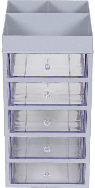 슬림미니 화장품 소품 정리함 대서랍 6단, 그레이, 1개