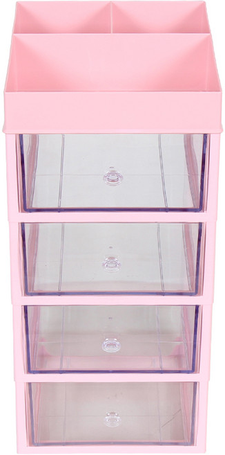 슬림미니 화장품 소품 정리함 특대서랍 5단, 핑크, 1개