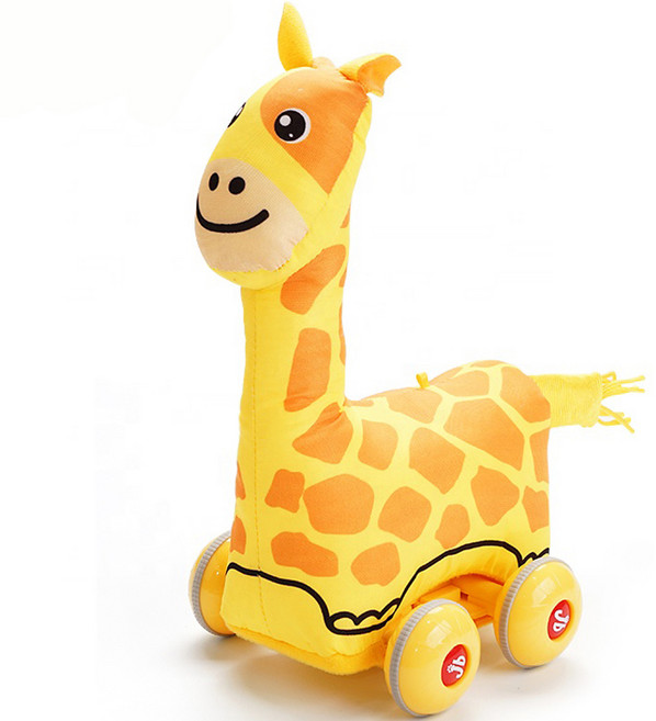 jollybaby 布製回力車動物玩偶, 1 長頸鹿, 1個
