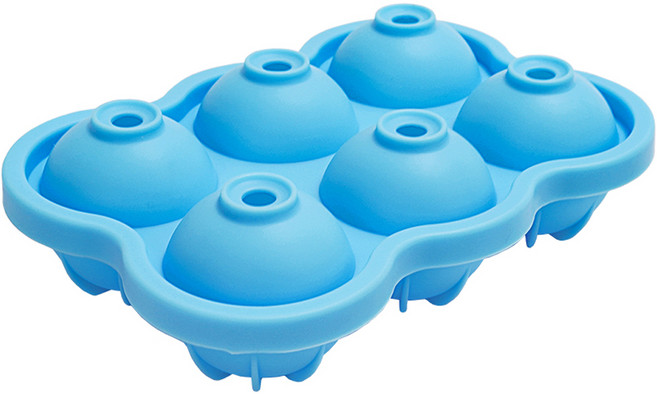 인블룸 실리콘 얼음틀 빅볼 원형 6구, 블루, 1개