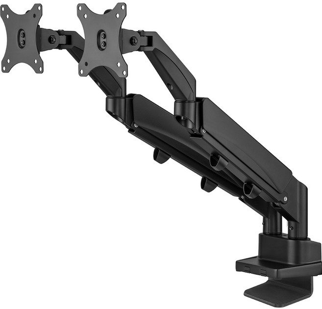 루나랩 스페이스 세이빙 듀얼 모니터암, 블랙, 1개