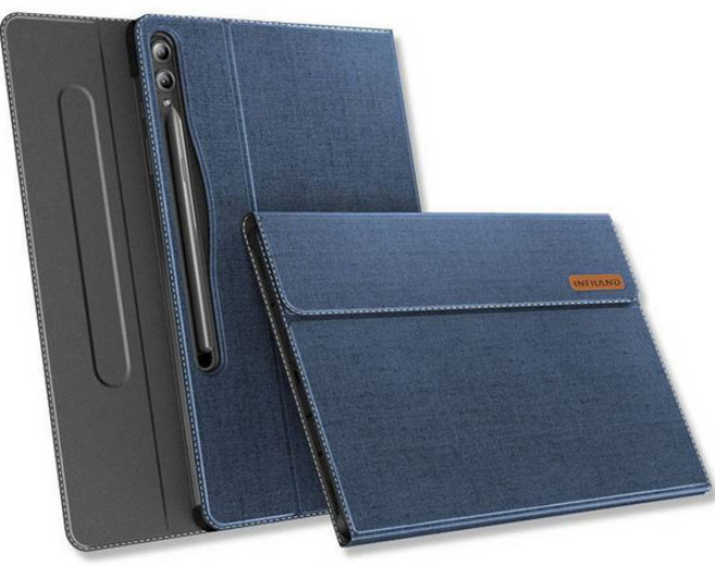 비스비 S펜수납 북커버 스탠드 케이스, 블루, 1개