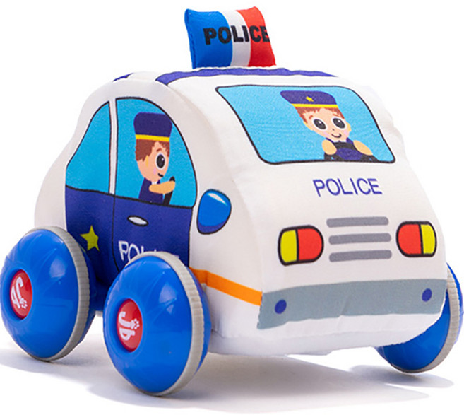 jollybaby 迴力車 汽車玩具 布製安撫娃娃, 警車
