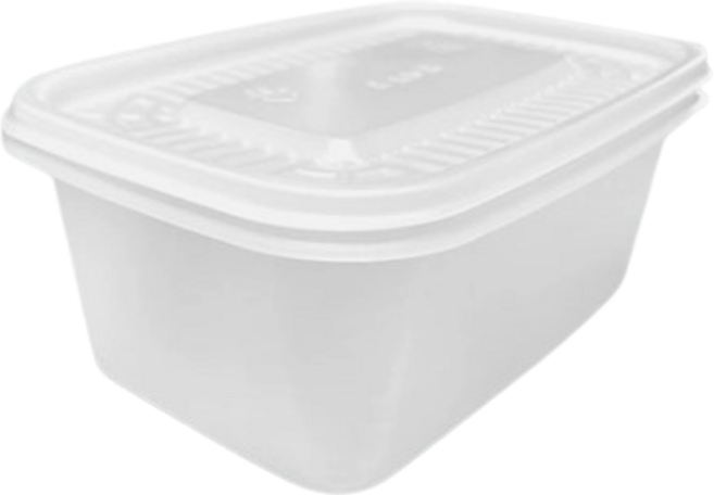 NS 밀폐 사각 죽용기 특대 + 뚜껑 세트 반투명 1.25L, 50세트, 죽용기 + 뚜껑