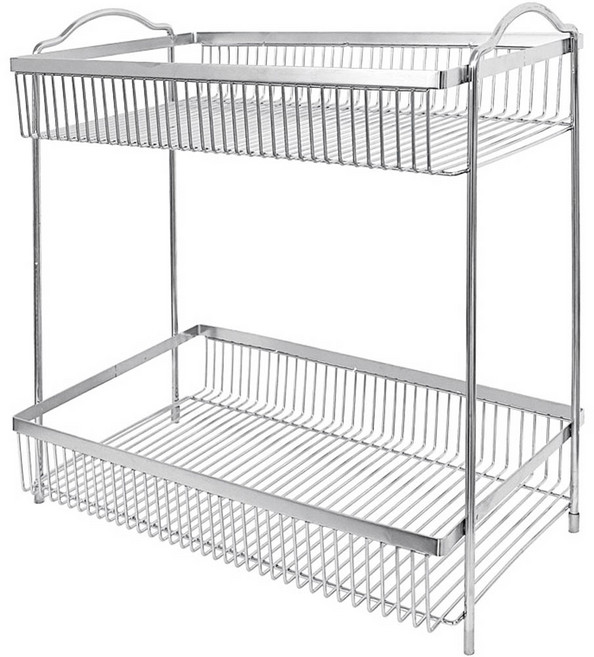 엠에스리빙 다용도 사각 선반 2단, 스텐, 1개