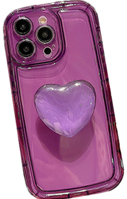 일상가득 투명 입체 하트톡 사이드 범퍼 휴대폰 케이스
