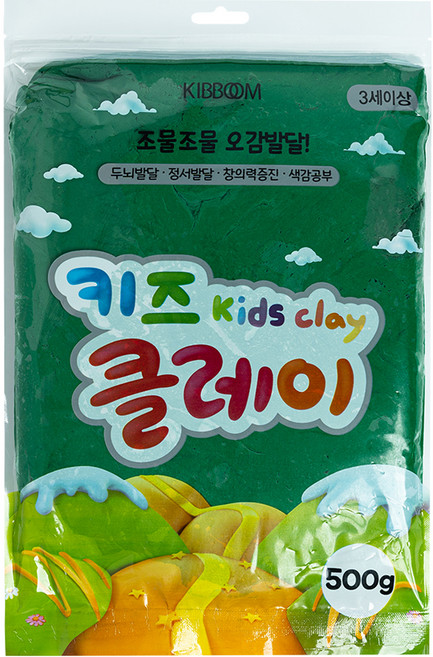 키즈 클레이, 초록, 500g, 1개