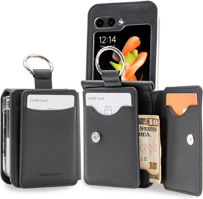 구스페리 올인원 카드수납 가죽 커버 with 링 휴대폰 케이스