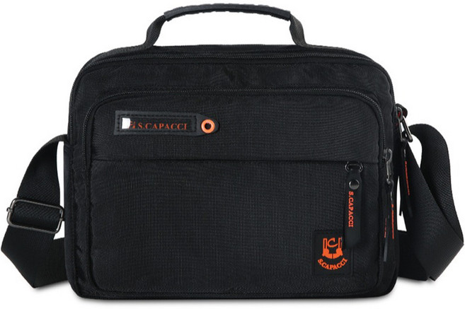 CAPACCI 運動男士休閒斜揹包 YB_CP8404, 黑色