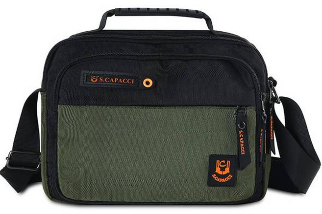 CAPACCI 男用運動休閒斜背包 YB_CP8404, 卡其色(綠色)