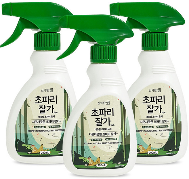 신기한방 킬파프 내츄럴 초파리잘가 살충제, 290ml, 3개