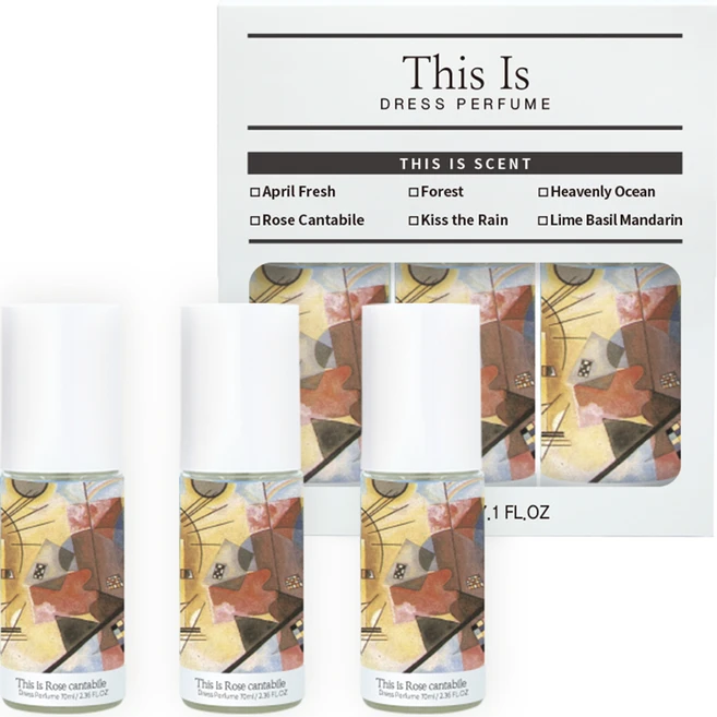 디스이즈명화 섬유 향수 드레스 퍼퓸, 로즈 칸타빌레, 70ml, 3개 - 쿠팡