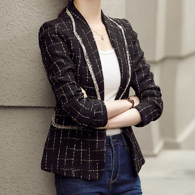 Murielle 女款經典窗格紋夾克