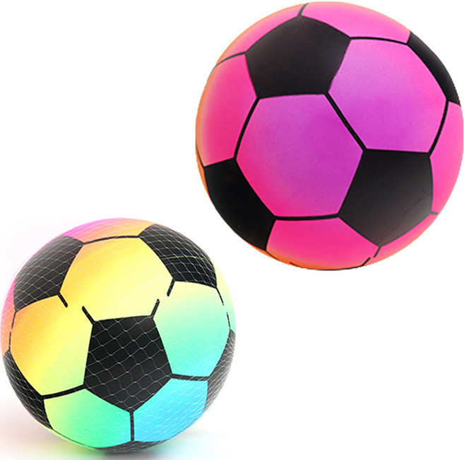 아가플러스 레인보우 축구공 탱탱 비치볼 2p, 19cm, 혼합색상, 2개