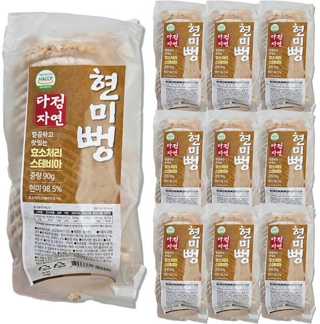 다정자연 스테비아 현미 뻥과자 뻥튀기, 90g, 10개