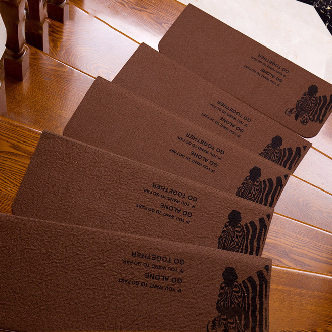 시온넷 미끄럼방지 논슬립 계단매트, 얼룩말 브라운, 5개