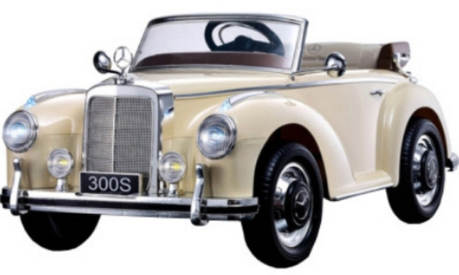 주비에라 유아용 벤츠 300S 클래식 우레탄바퀴 전동차, 베이지, 1개