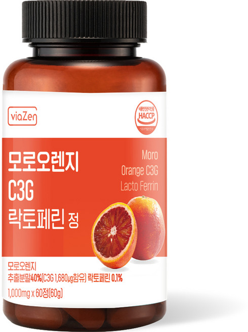 비아젠 모로오렌지 C3G 락토페린정 60p, 60g, 1개