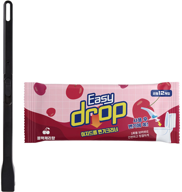 이지드롭 변기크리너 뉴 핸들팩 블랙체리향, 블랙, 1개