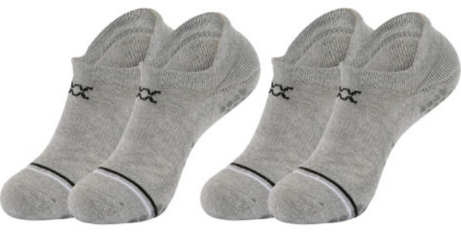 REXY 클럽 맥스그립 스니커즈 발목 양말 2족 세트, 그레이팩