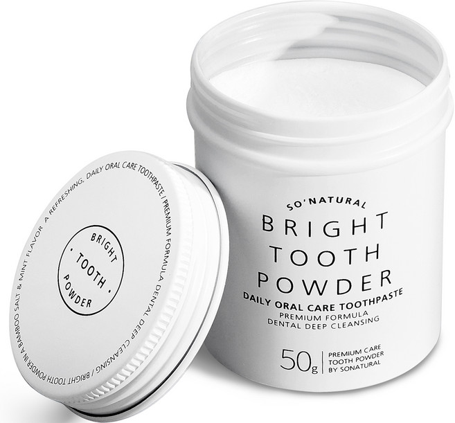 쏘내추럴 브라이트 투스 파우더 치약, 50g, 1개