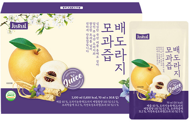 저스리얼 배도라지모과즙, 70ml, 30개