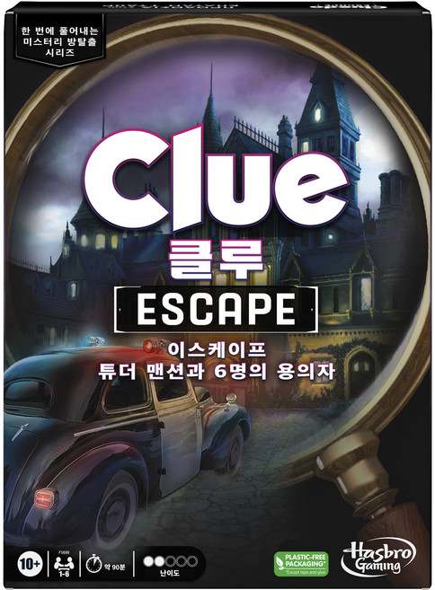 해즈브로게이밍 클루 이스케이프 튜더 맨션과 여섯명의 용의자 보드게임, 혼합색상, 1개