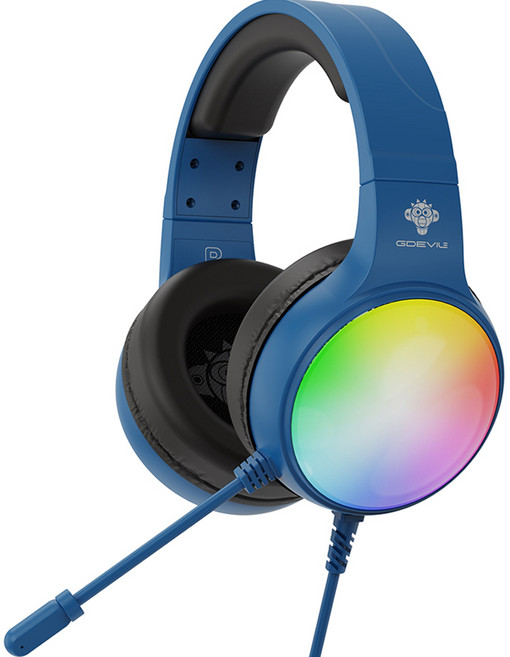 지데빌 오로라 가상 7.1 채널 서라운드 게이밍 헤드셋, 블루, G535 Aurora
