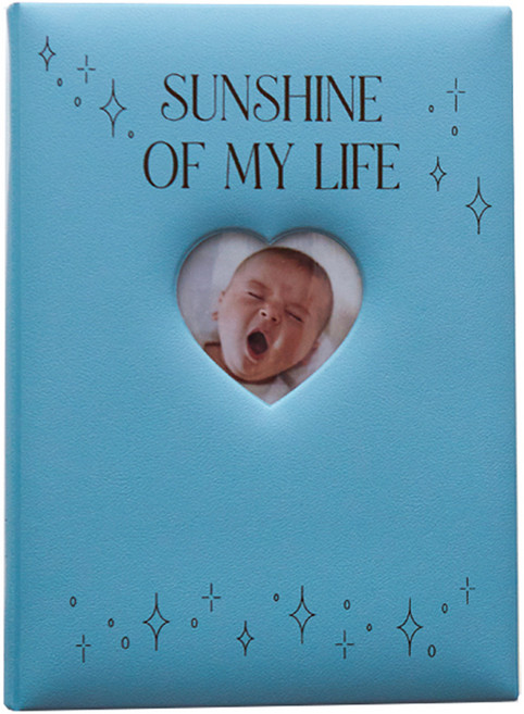 가죽 접착식 커스텀 포토인생 네컷 초음파앨범, 파스텔 블루, 25매