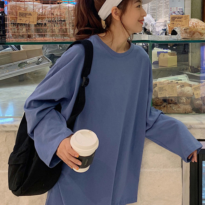 Elsso 女款寬鬆版型基本款長袖T恤