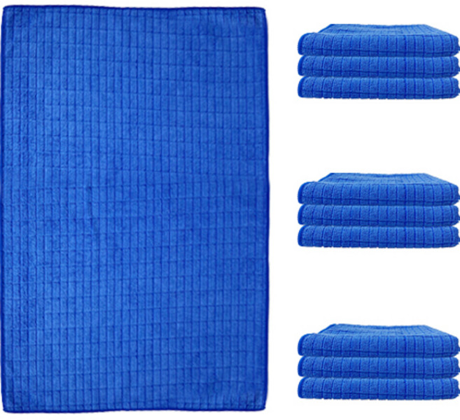 월드크린 고급 바둑 극세사 손걸레 대형, 10개, 블루