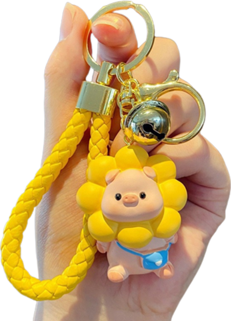 블라제스 해바라기 돼지 인형 키링, 옐로우, 1개