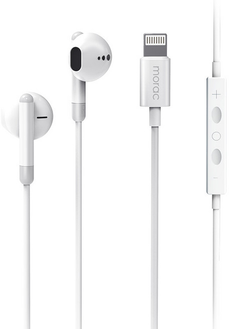 모락 글랜 라이트닝 8핀 오픈형 이어폰 MR-GLAN02 화이트