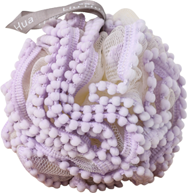 진주 레이스 버블 샤워볼, 퍼플, 1개입, 1개