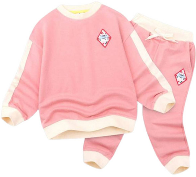 젤리스푼 아동용 베리 심플 소매배색 상의 + 하의 세트