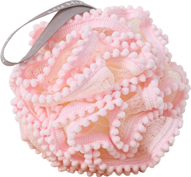 진주 레이스 버블 샤워볼, 핑크, 1개입, 1개
