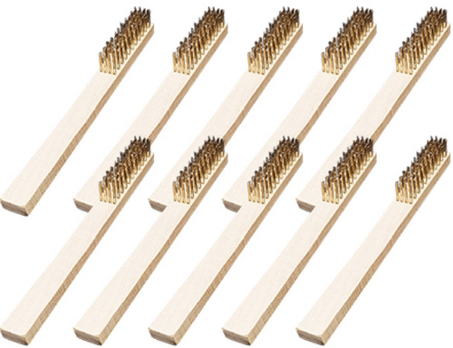 월드크린 나무 자루 철 브러쉬 대형, 혼합색상, 10개