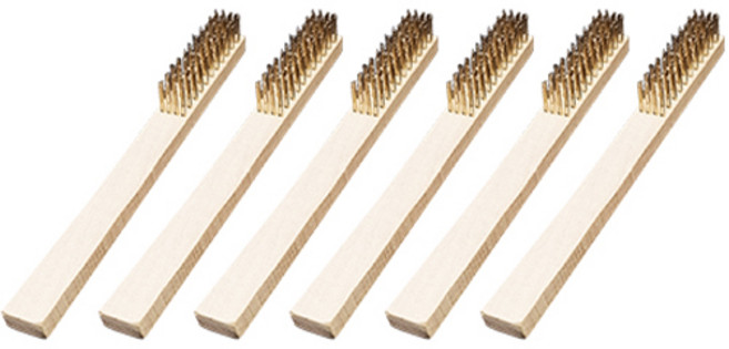 월드크린 나무자루 철 브러쉬 대형, 혼합색상, 6개