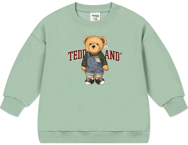 뉴욕꼬맹이 아동용 테디아일랜드 오버핏 맨투맨 티셔츠 T080