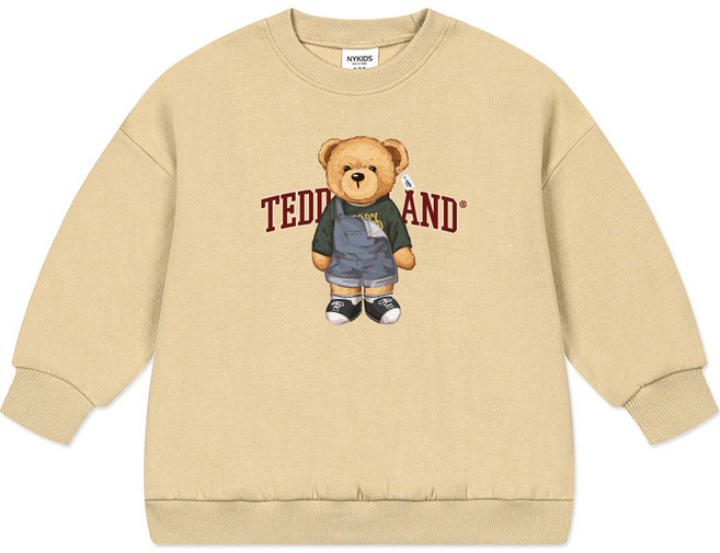 뉴욕꼬맹이 아동용 테디아일랜드 오버핏 맨투맨 티셔츠 T080