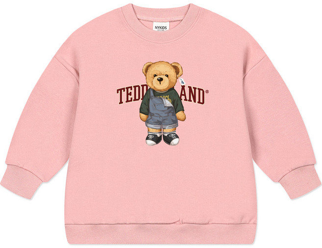 뉴욕꼬맹이 아동용 테디아일랜드 오버핏 맨투맨 티셔츠 T080