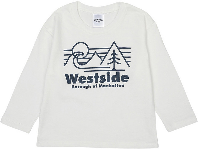 레인보우키즈 아동용 웨스트 사이드 긴팔 티셔츠