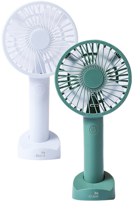 액센 휴대용 미니 핸디 선풍기 2종 세트, F31, 화이트, 카키
