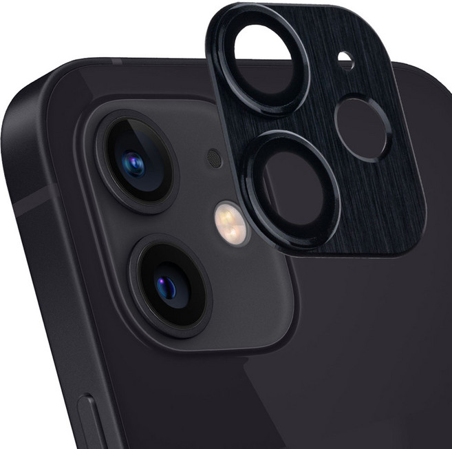 아이몰 빛 번짐 방지 카메라 렌즈 풀커버 메탈 강화유리 보호필름 블랙, 1개