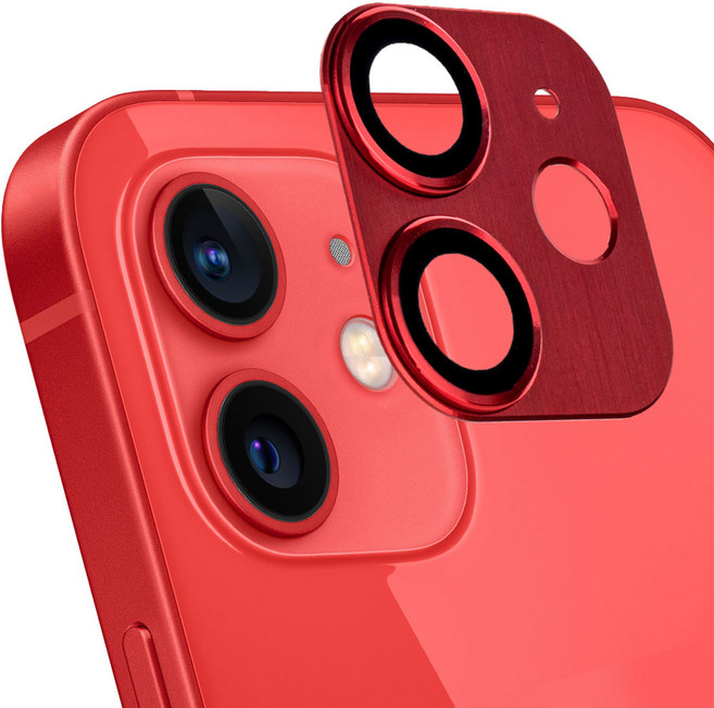 아이몰 빛 번짐 방지 카메라 렌즈 풀커버 메탈 강화유리 보호필름 레드, 1개