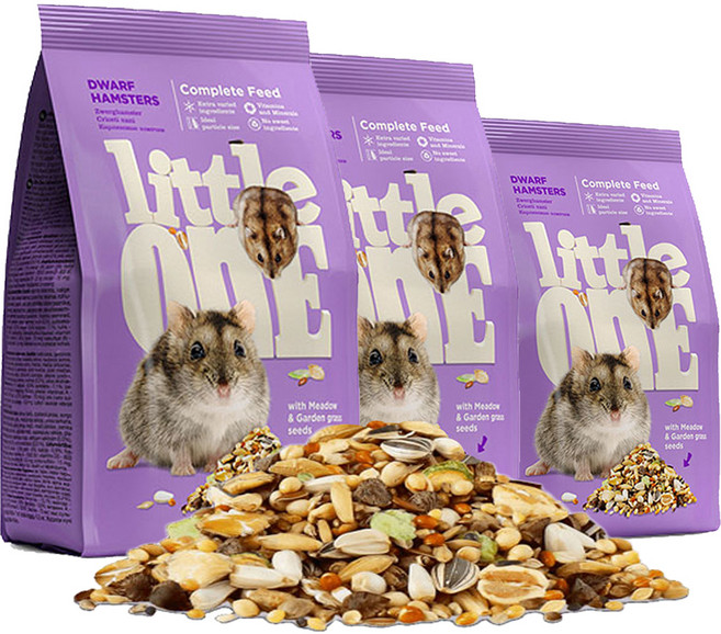 LittleOne 드워프 햄스터 주식사료, 400g, 3개
