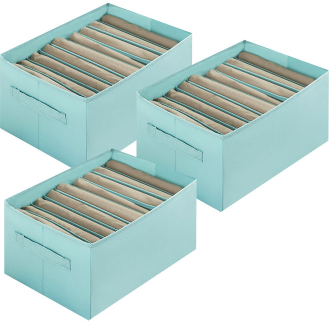옥스포드 통풍 옷 정리함 9칸, 스카이블루, 3개