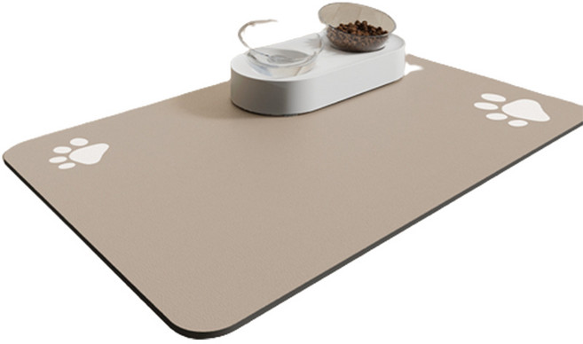 파스텔펫 반려동물 논슬립 방수 식기매트 50 x 30 cm, 베이지, 1개