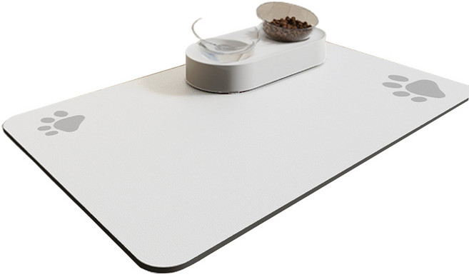 파스텔펫 반려동물 논슬립 방수 식기매트 50 x 30 cm, 화이트, 1개